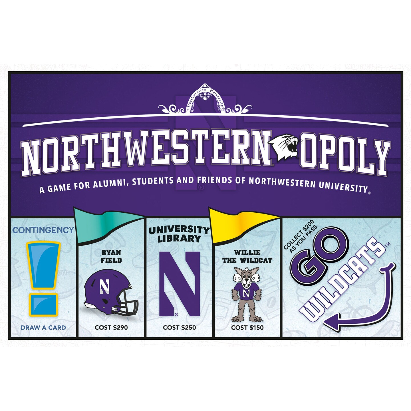 Late For The Sky: University Northwestern-Opoly Monopoly Board Game