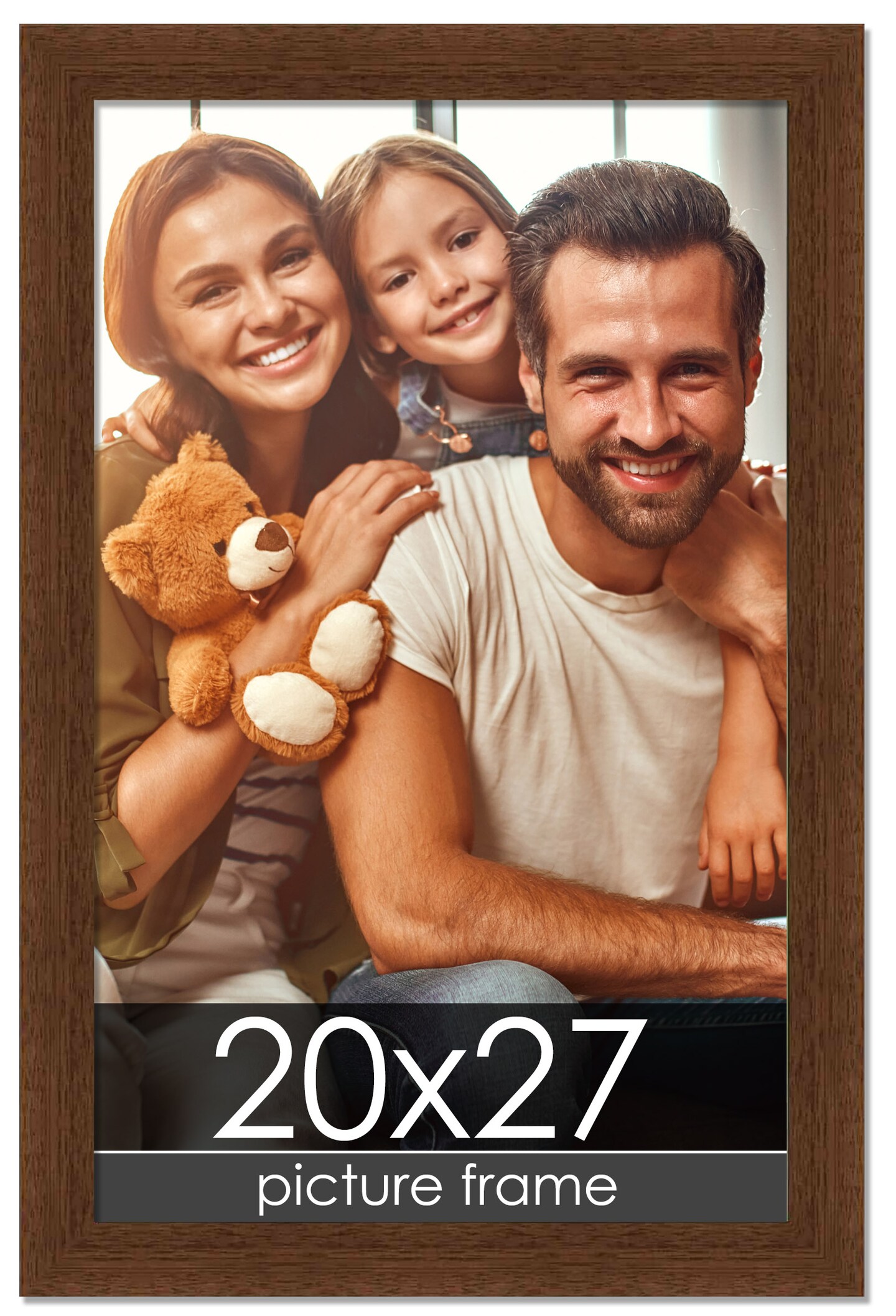 Simple Brown Picture Frame - UV Acrylic, Foam Board Backing