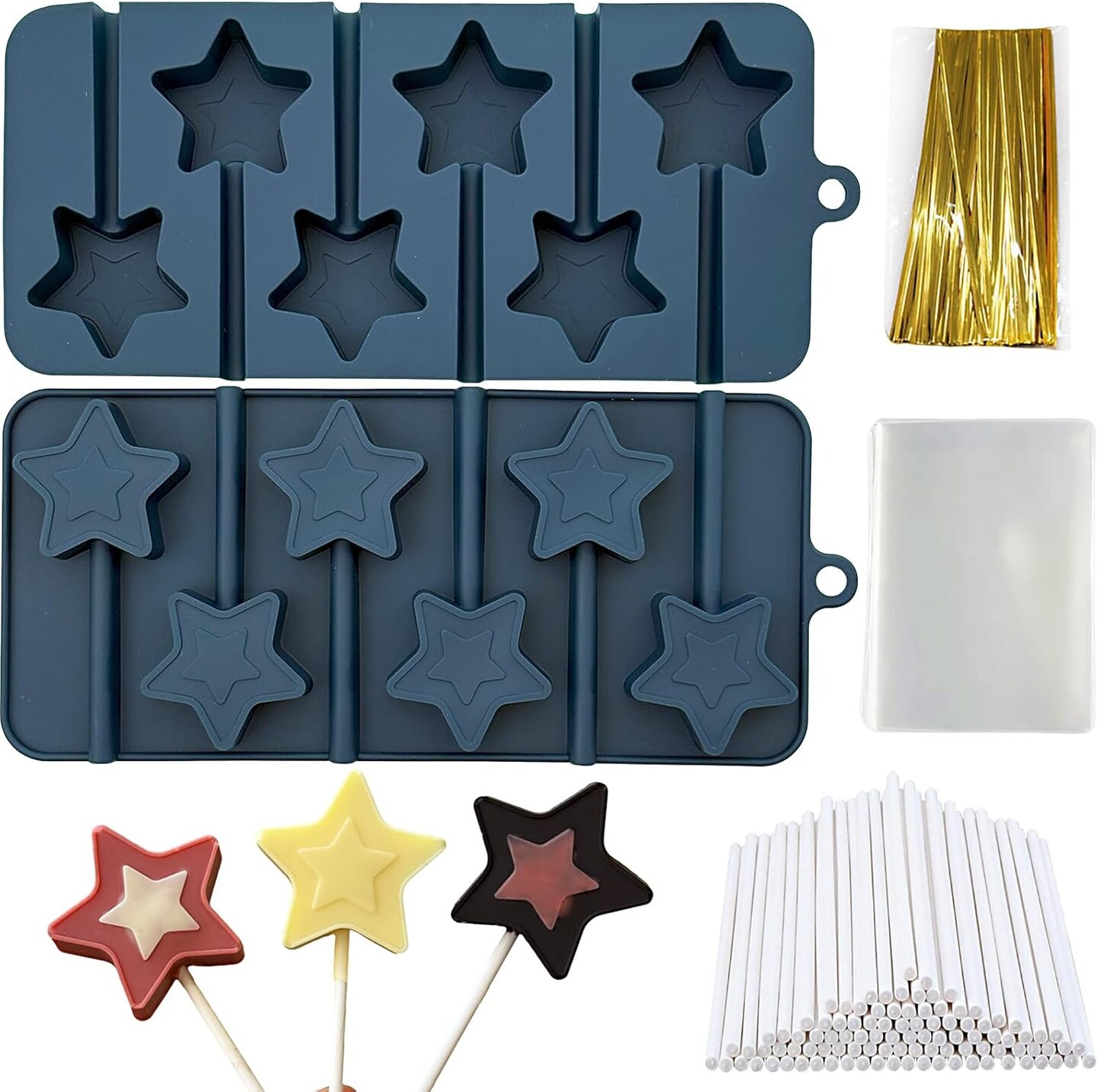 2 Pack Star Shape Silicone Chocolate Candy Molds
