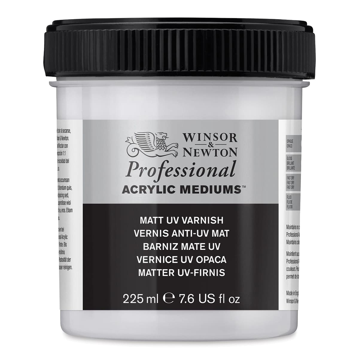Winsor & Newton Artists' Acrylic UV Varnish - Matte, 225 ml jar