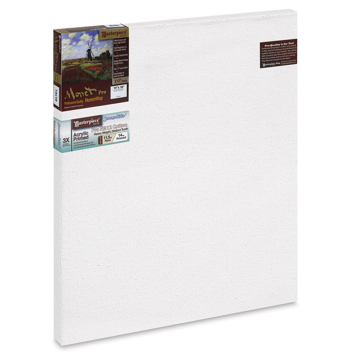 Masterpiece Monet Pro Sausalito Cotton Canvas - 14" x 18", Acrylic-Primed
