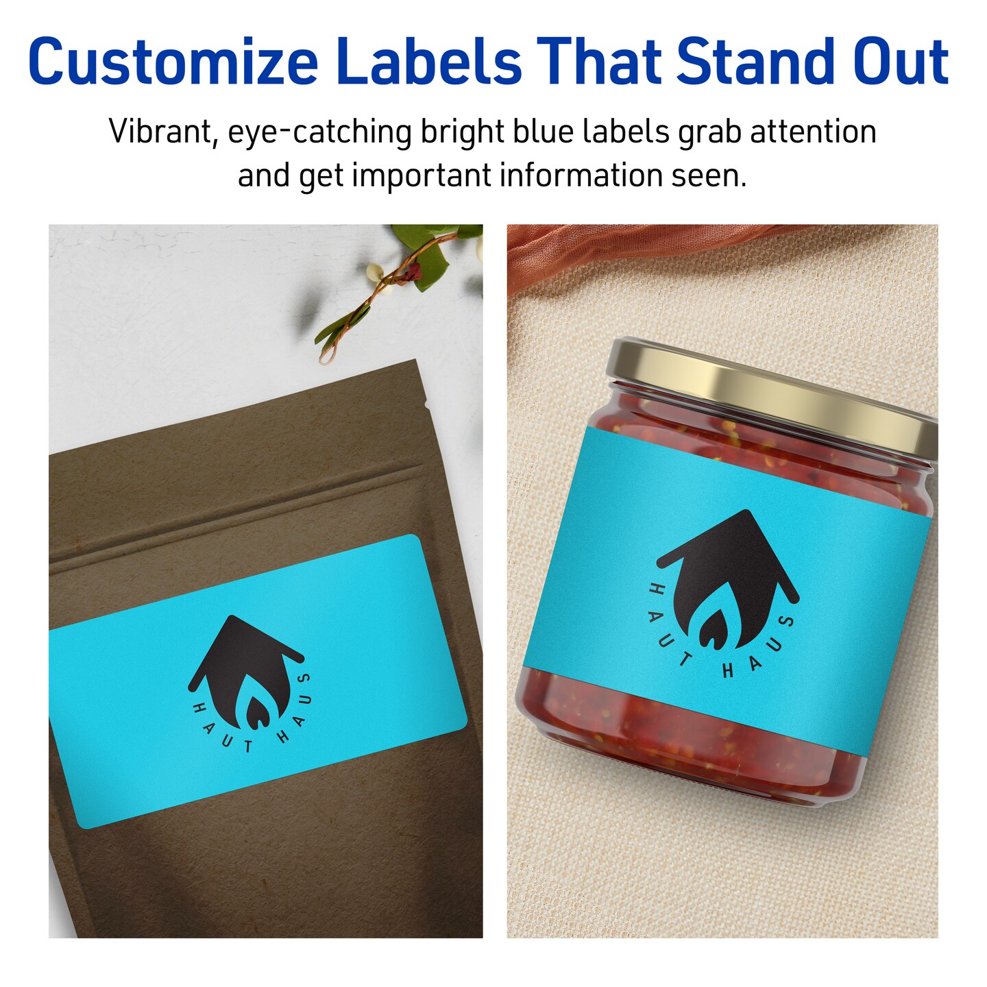 Avery Bright Blue Paper Labels, 4&#x22; x 5&#x22; Rectangle