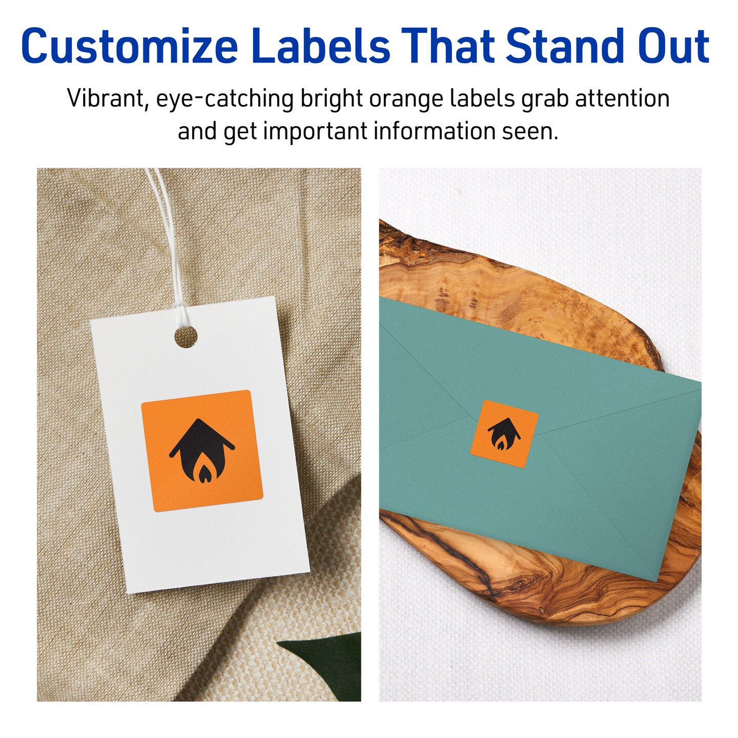Avery Bright Orange Paper Labels, 1&#x22; x 1&#x22; Square
