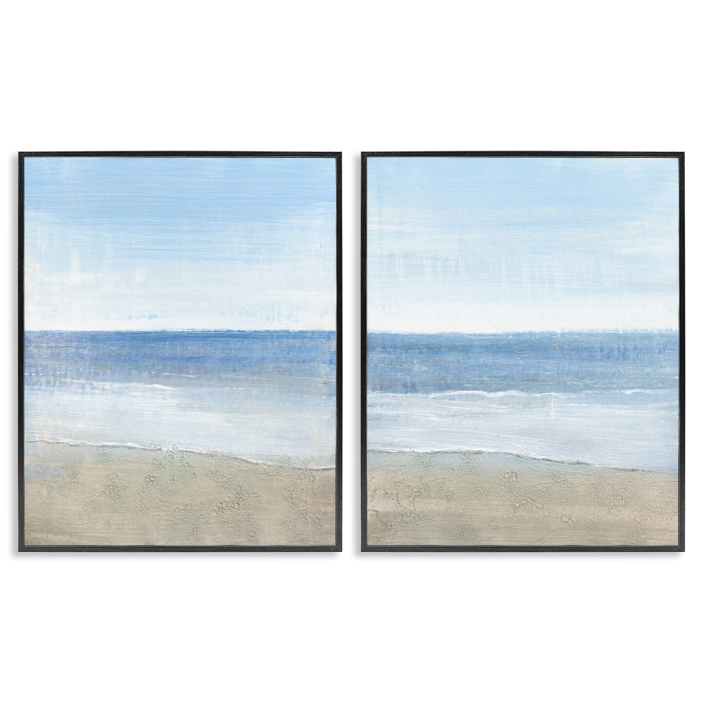 Stupell Industries Coastal Seafoam Beach Waves Framed Giclee Art