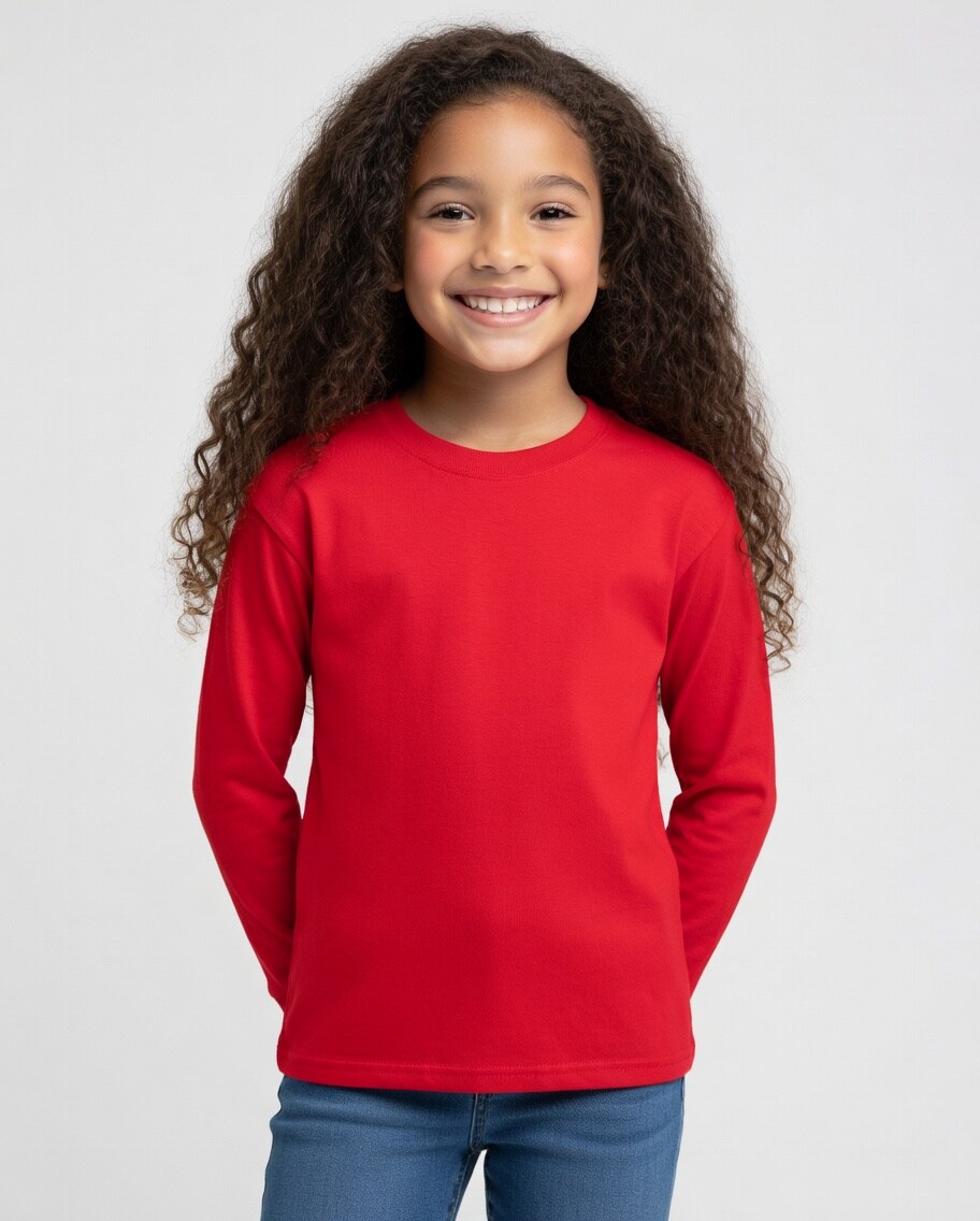 Gildan Youth Heavy Cotton Long Sleeve T-Shirt for School, Sports & Layering Cotton Everyday Tee