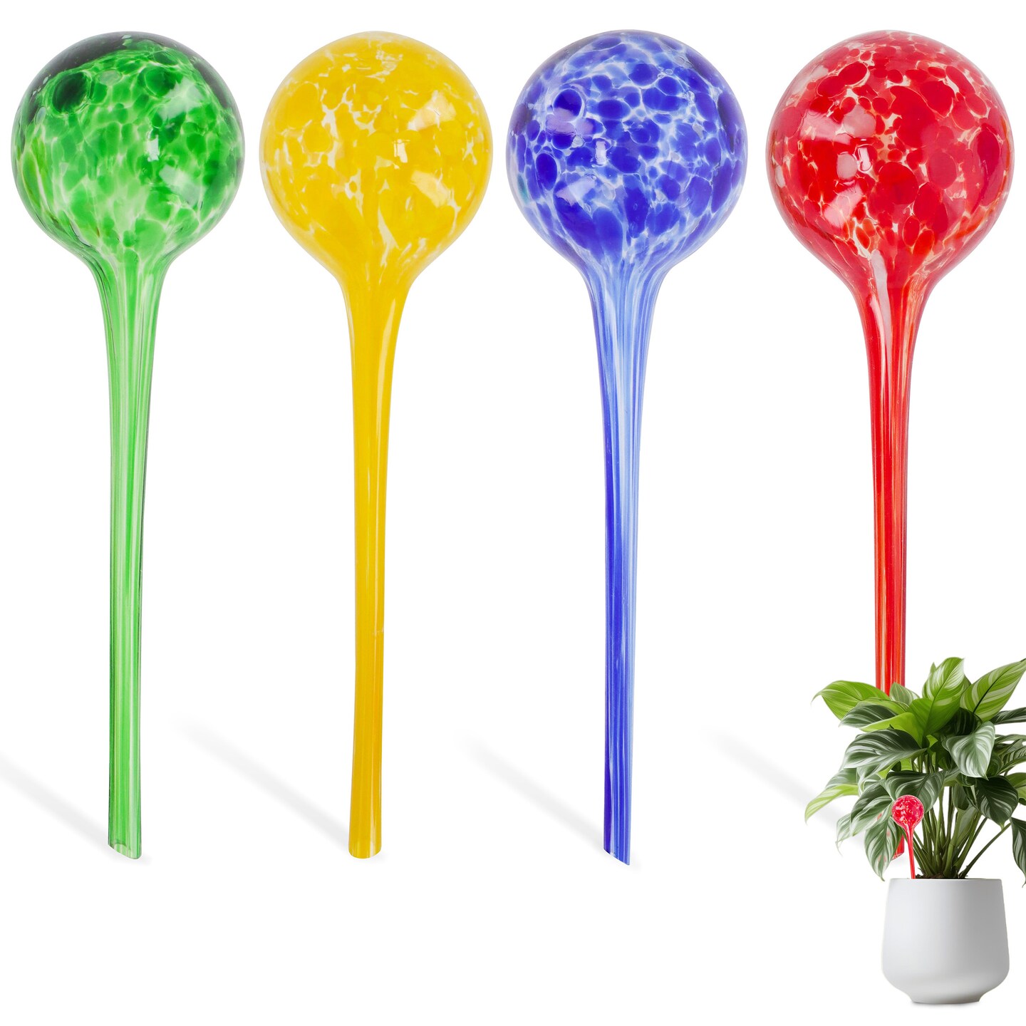 7Penn Plant Watering Globes for Indoor Plants 10oz 4pk - Self Water Glass Bulbs