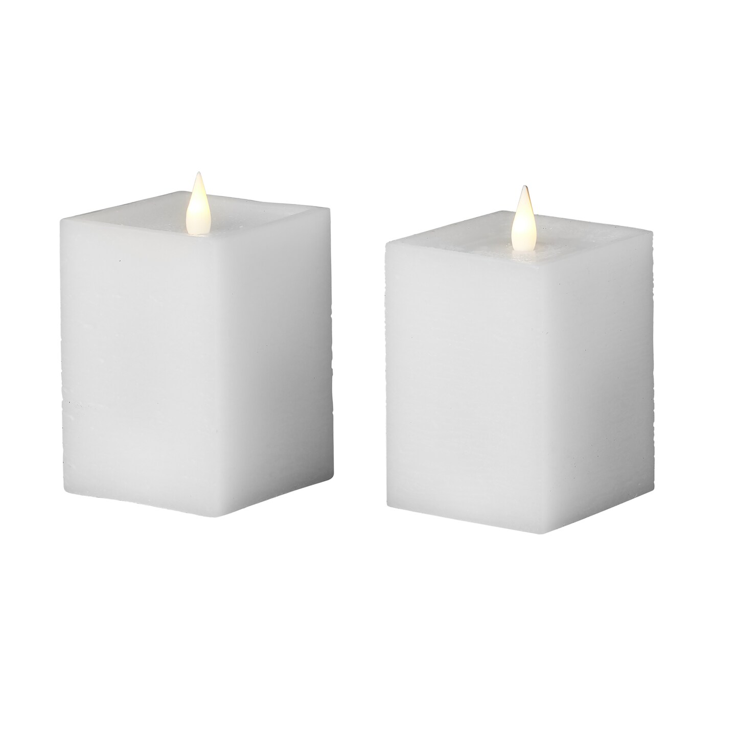 Classic Motion Flameless Square Candle 2pc set - (2) 3x5 White