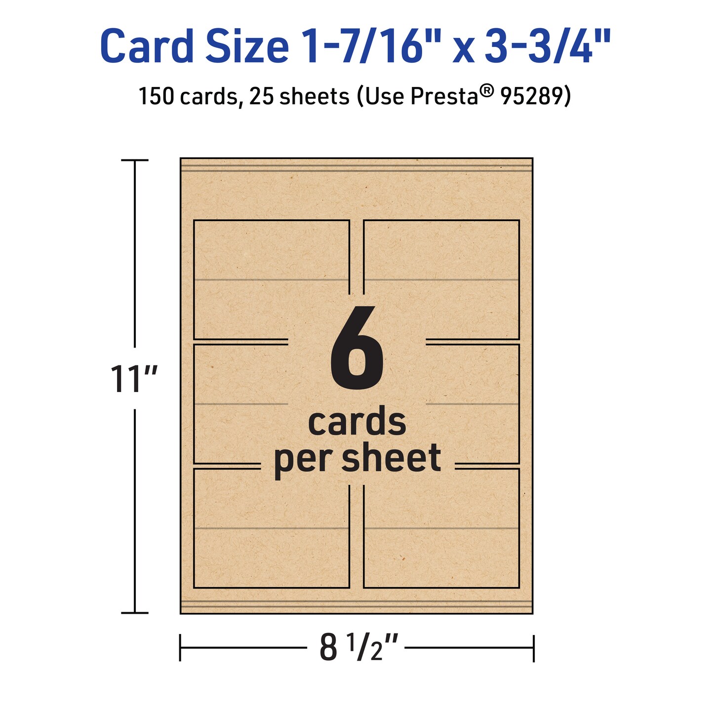 Avery Kraft Brown Place Cards, 1-7/16&#x22; x 3-3/4&#x22; Rectangle