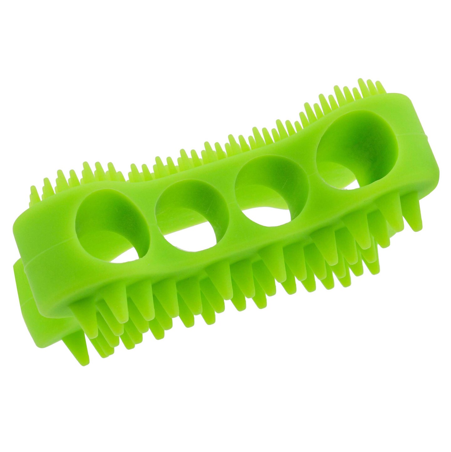 MiMu Silicone Pet Brush - Green Ergonomic Bone Shaped Pet Grooming Brush Tool