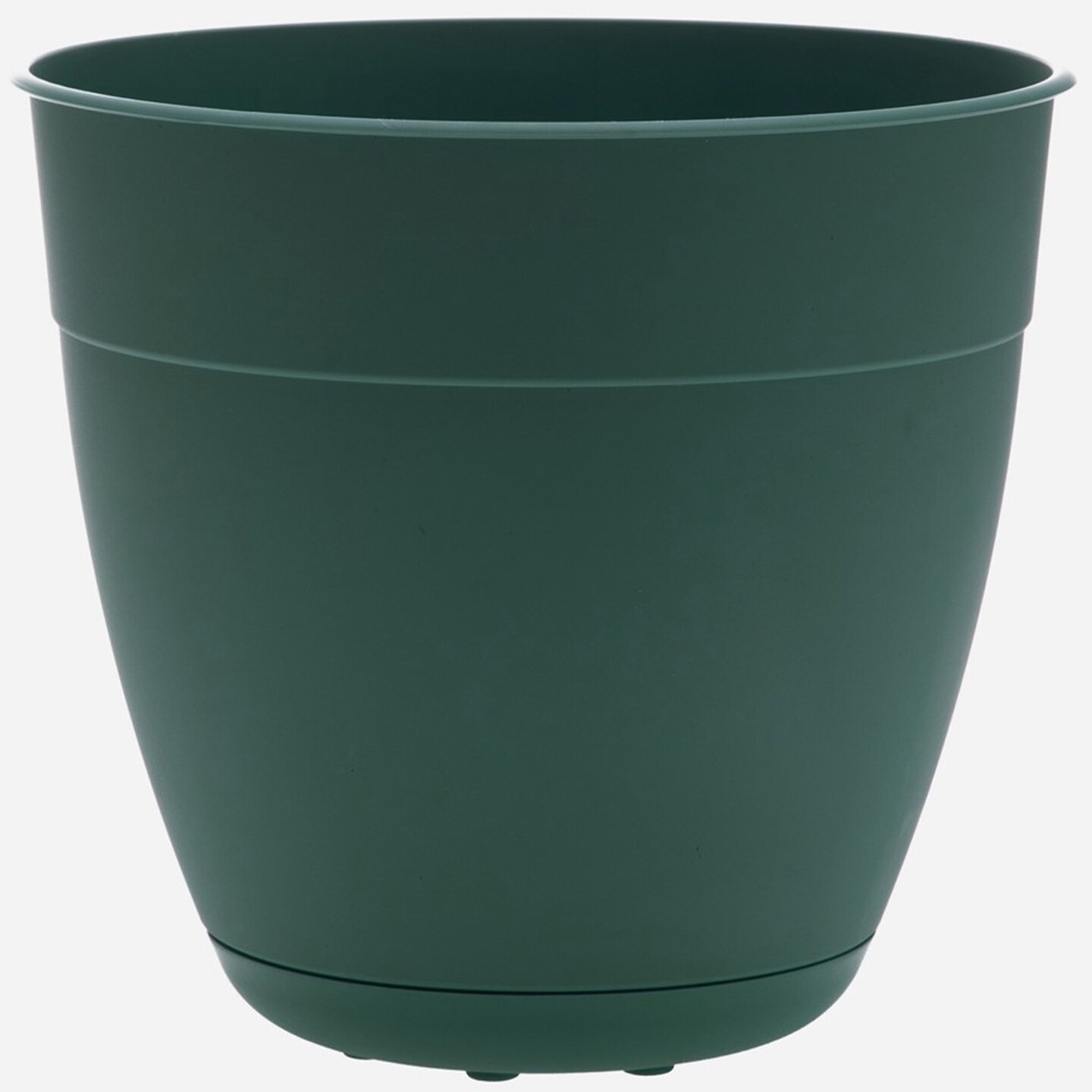 Bloem Dayton Planter With Saucer: 16&#x22; - Turtle Green - 100% Recycled Plastic Pot, Removable Saucer, Elevated Feet, For Indoor and Outdoor Use, Gardening, 8.5 Gallon Capacity