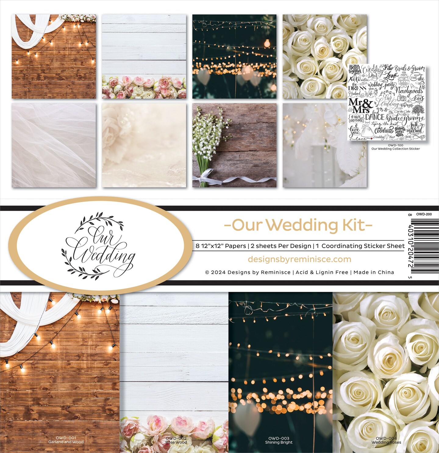 Reminisce Collection Kit 12&#x22;X12&#x22;-Our Wedding