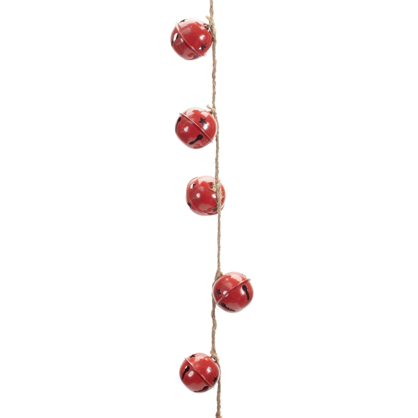Melrose Sleigh Bell on String Christmas Garlands - 38&#x22; - Set of 2