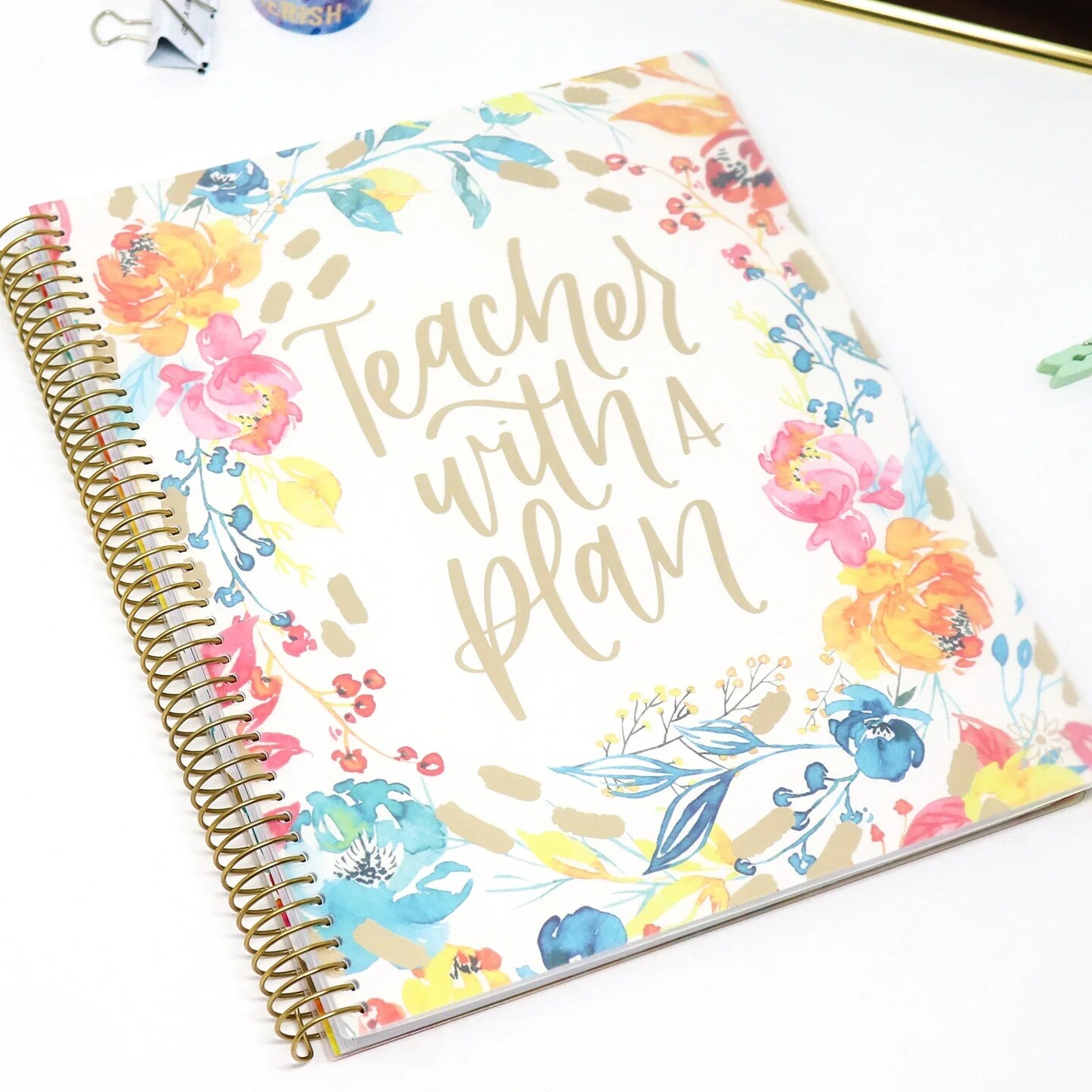 bloom daily planners Undated Teacher Planner & Calendar, Teacher With a Plan