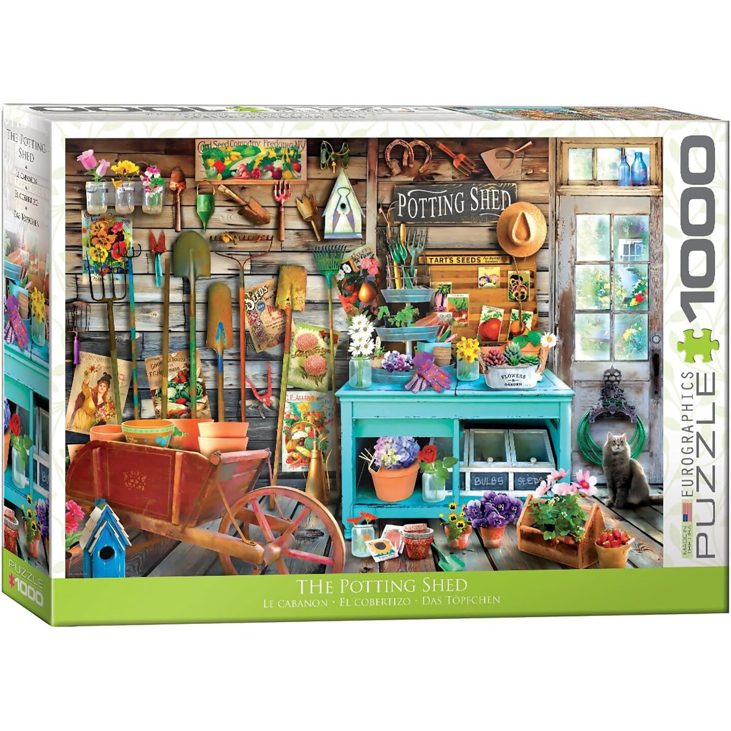Eurographics: The Potting Shed - 1000 Piece Puzzle - Adult Jigsaw, 19.25&#x22; x 26.6&#x22; Assembled, Peaceful Scenic Print, High-Quality Recycled Material
