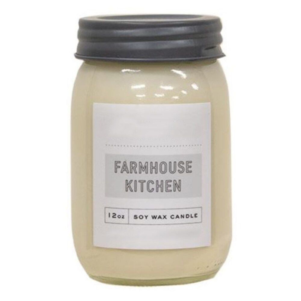 Farmhouse Kitchen Jar Candle 12oz with Citrus and Spice Fragrance 84 Hour Burn Time