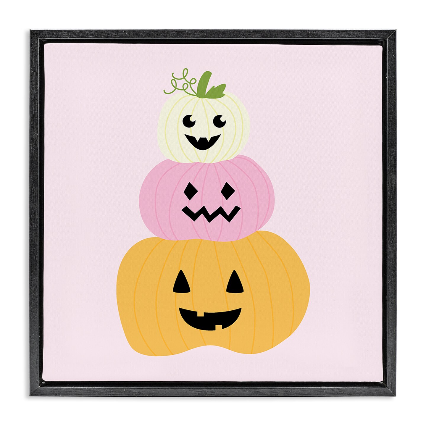 Stupell Industries Pastel Happy Jack-o-Lanterns Floating Frame Design by Sazerelli Designs