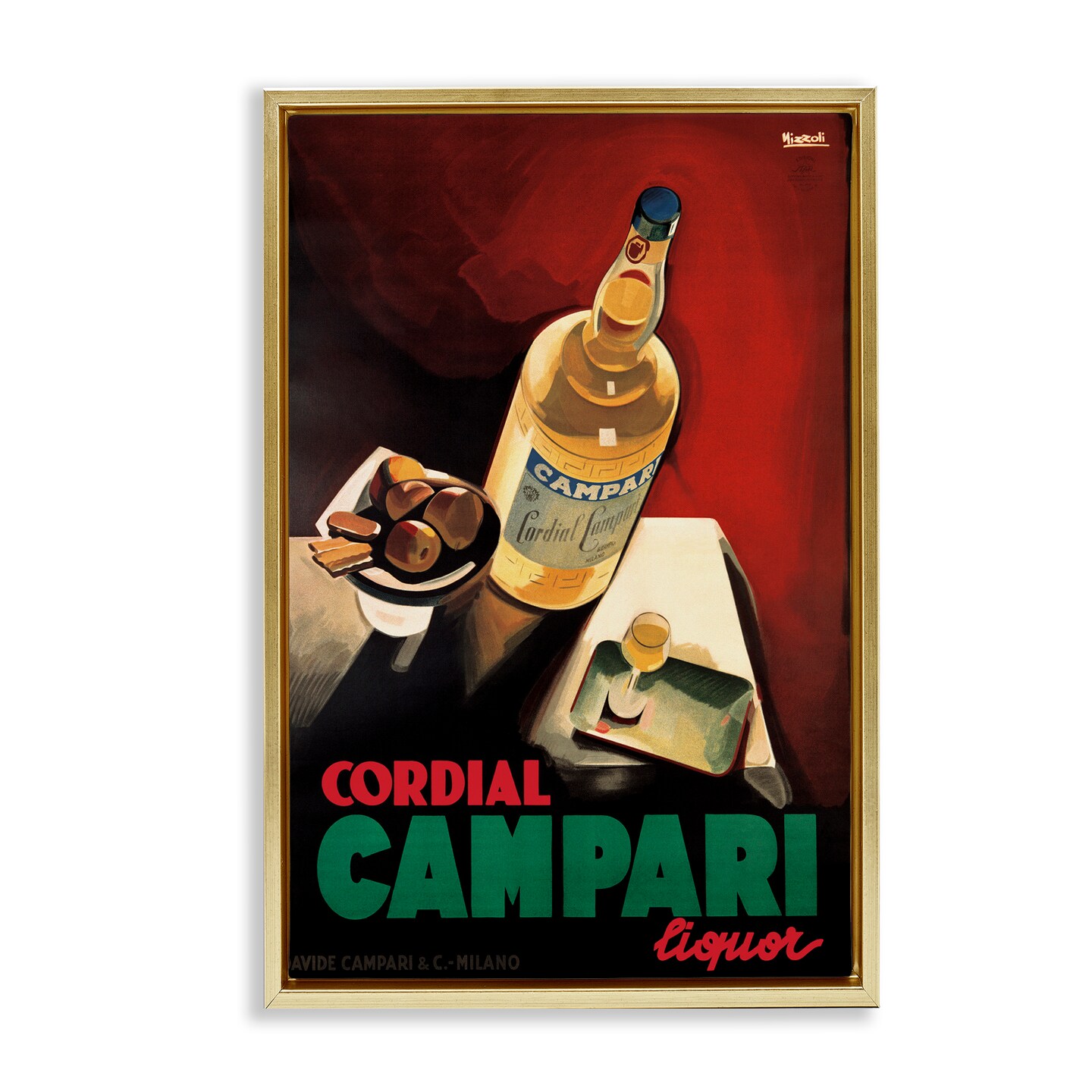 Stupell Industries Vintage Campari Wine Floating Frame Design by Marcus Jules