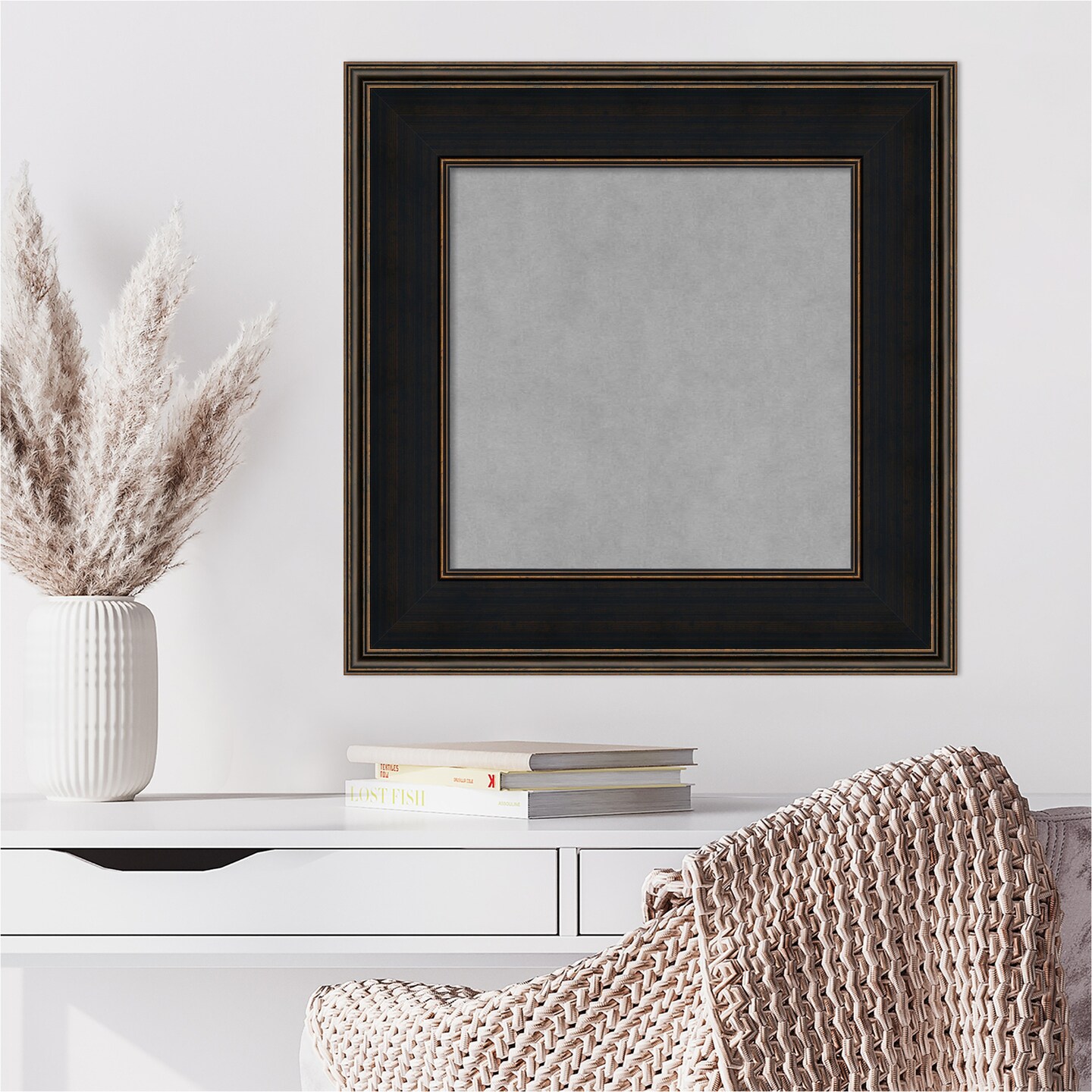 Mezzanine Espresso Wood Framed Magnetic Board