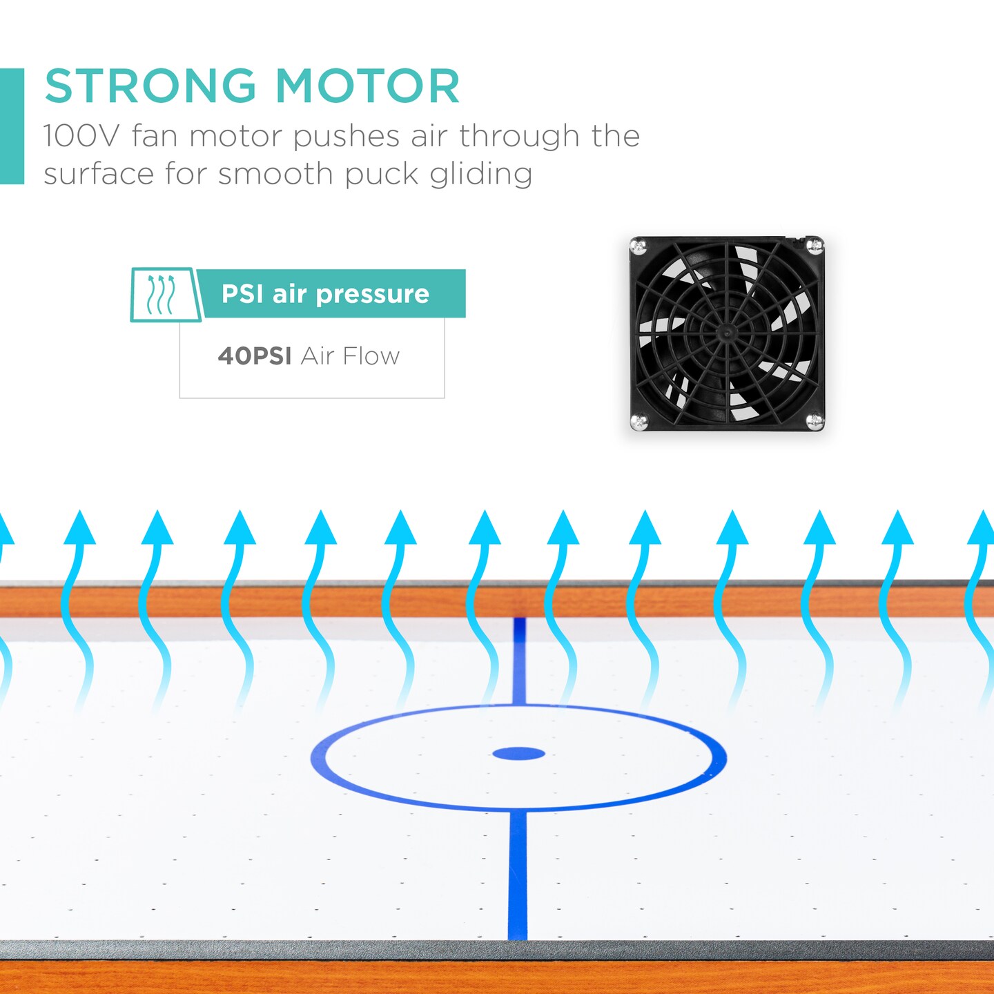 Best Choice Products 40in Air Hockey Arcade Table w/ 100V Motor, Electric Fan, 2 Strikers, 2 Pucks