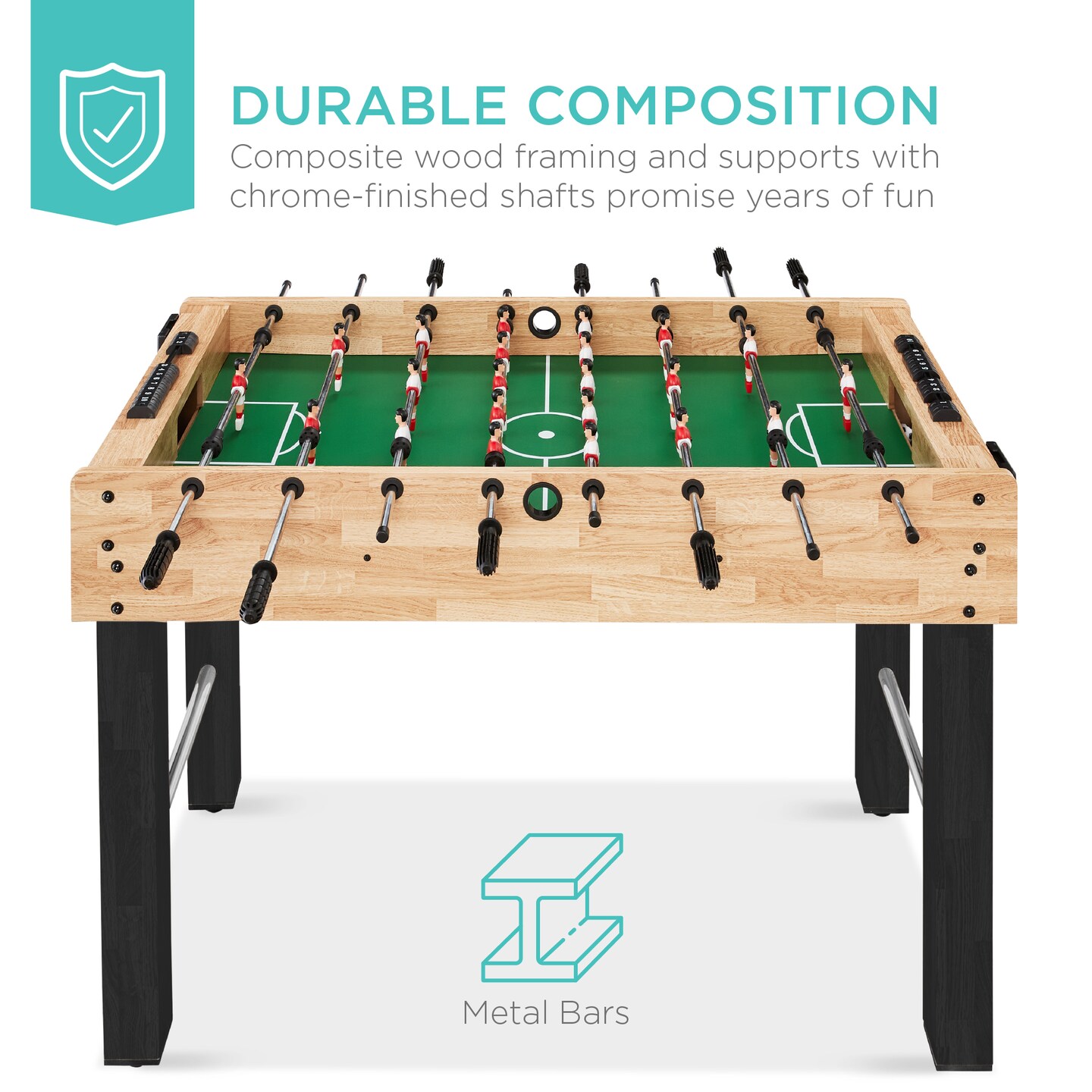 48in Foosball popular Game Table with 2 Balls and 2 Cup Holders