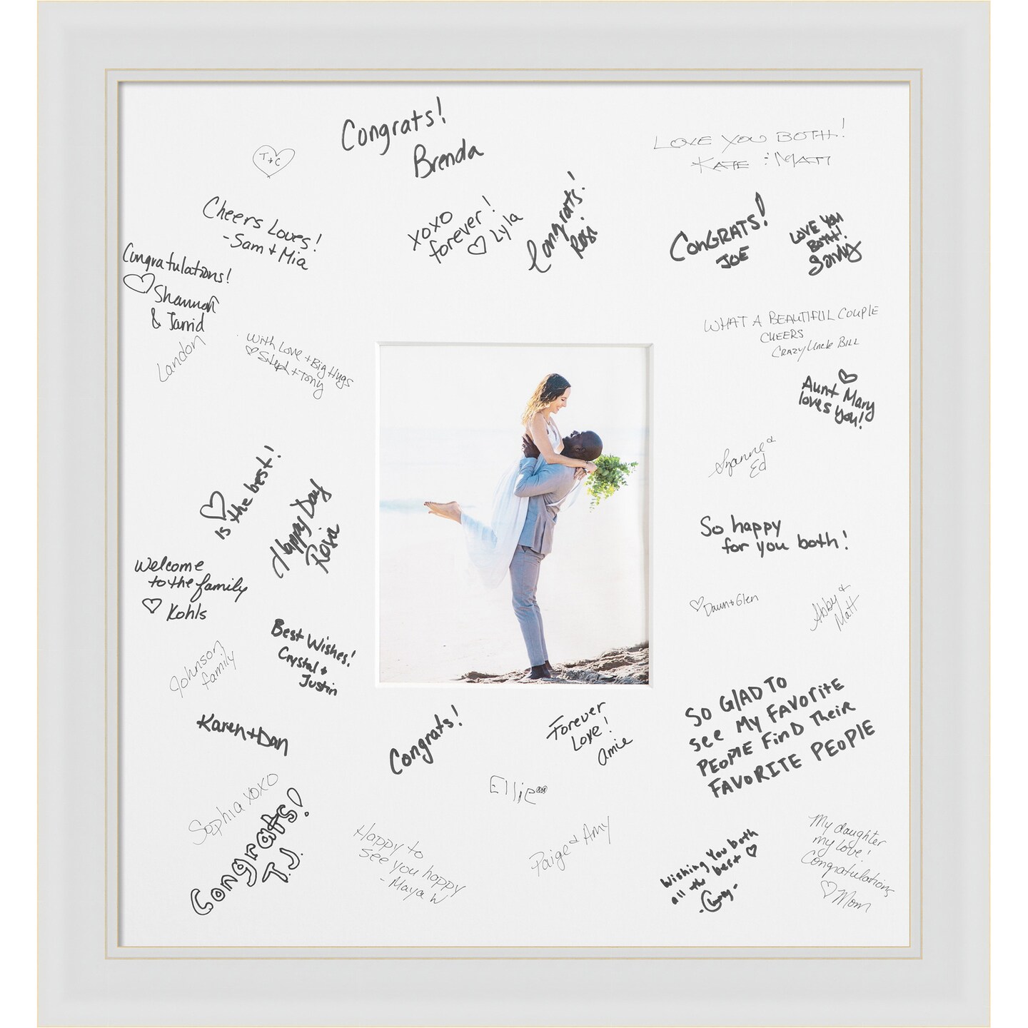 Flair Signature Mat Picture Frame, Photo Frame Wedding Guest Book Alternative, Autograph Picture Mat for Signature Board, Wedding Celebrations Graduations Support Encouragement or Retirement