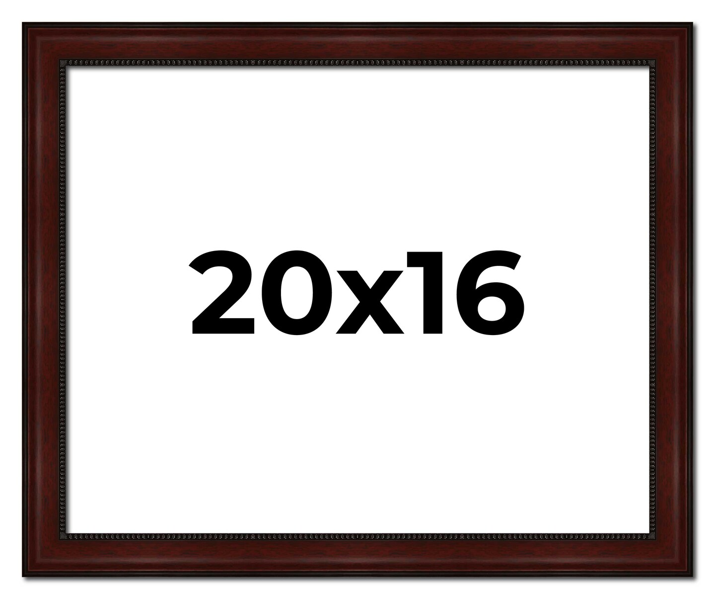 20x16 Distressed Brown Picture Frame - UV Acrylic, Foam Board Backing, Hanging Hardware