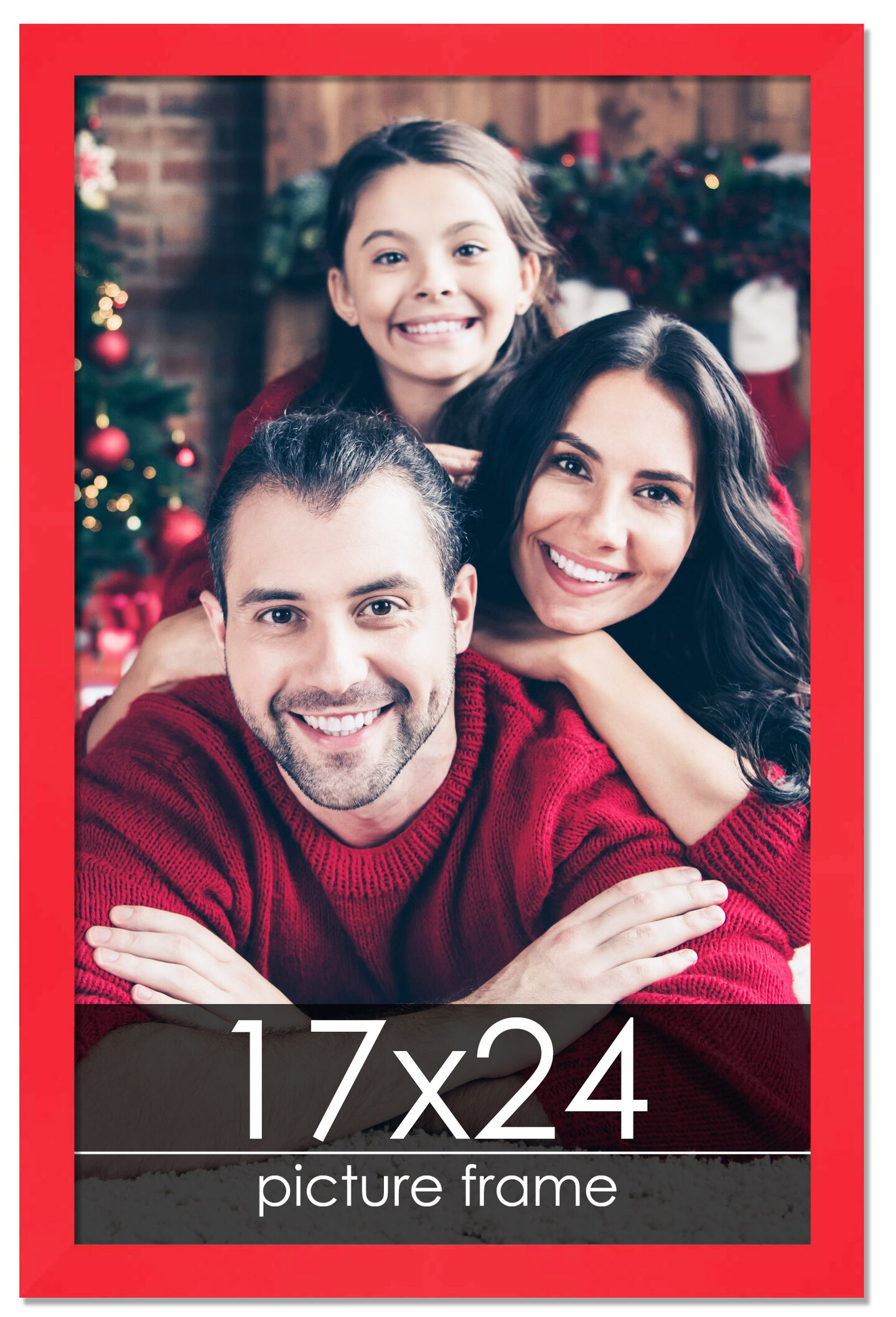 Classic Modern Red Picture Frame - UV Acrylic, Foam Board Backing, Hanging Hardware