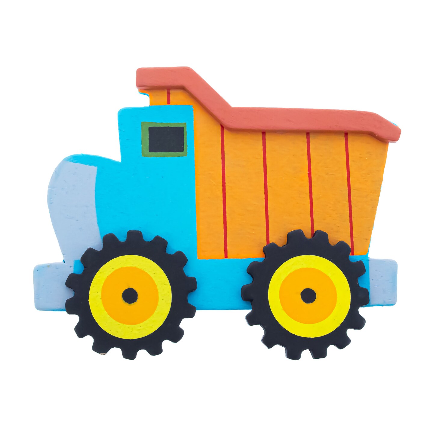 Painted Wooden Dump Truck Cutout DIY Craft 4.6 Inches