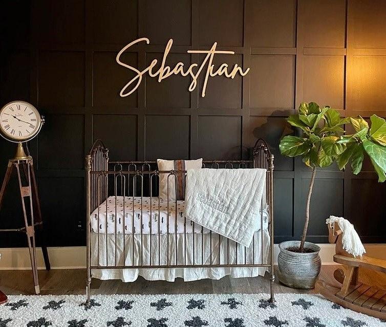 Custom Wood Baby Name Sign Letter Wall Art Kids Room Art Wall Art for Nursery Baby Name Sign Kids Room Decor Wooden Sign Boho