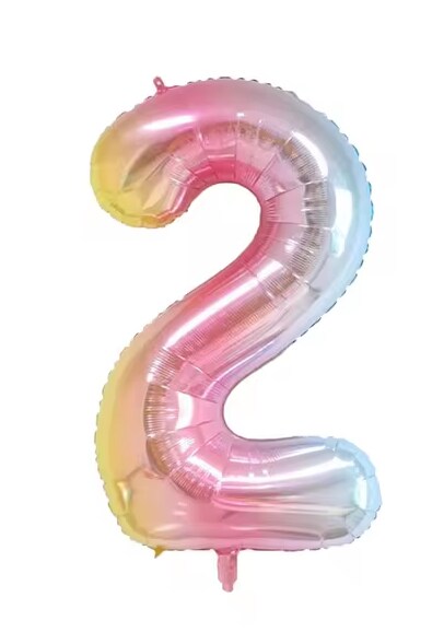Wizardi 32" Rainbow Gradient Number Foil Balloon