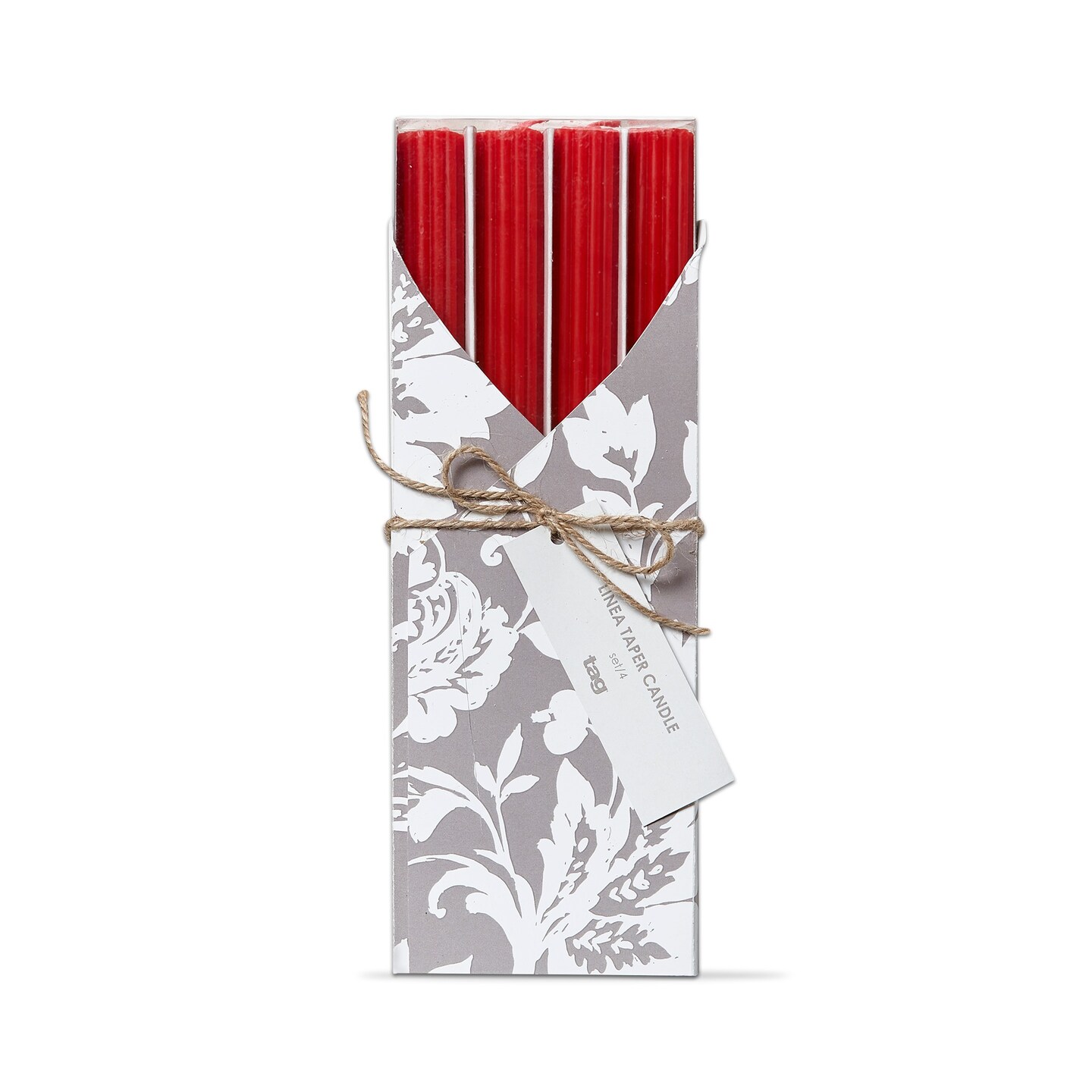 10 inch Linea Paraffin Wax Taper Candle Set Of 4 Red Unscented Burn Time 8 Hours