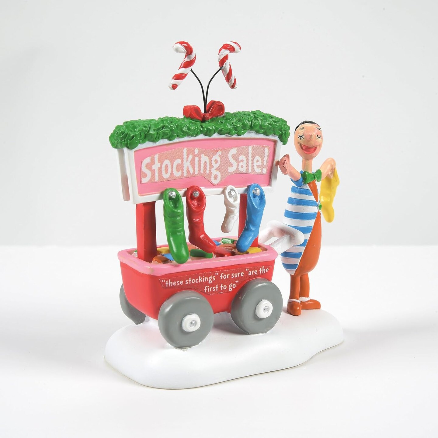 Dr. Seuss Grinch Village Accessories Who&#x27;s-Who of Christmas Stockings Figurine, Resin Hand Crafted Collectible Christmas Figurines Home Decor Sculpture Shelf Statue, 3.2 Inch, Multicolor