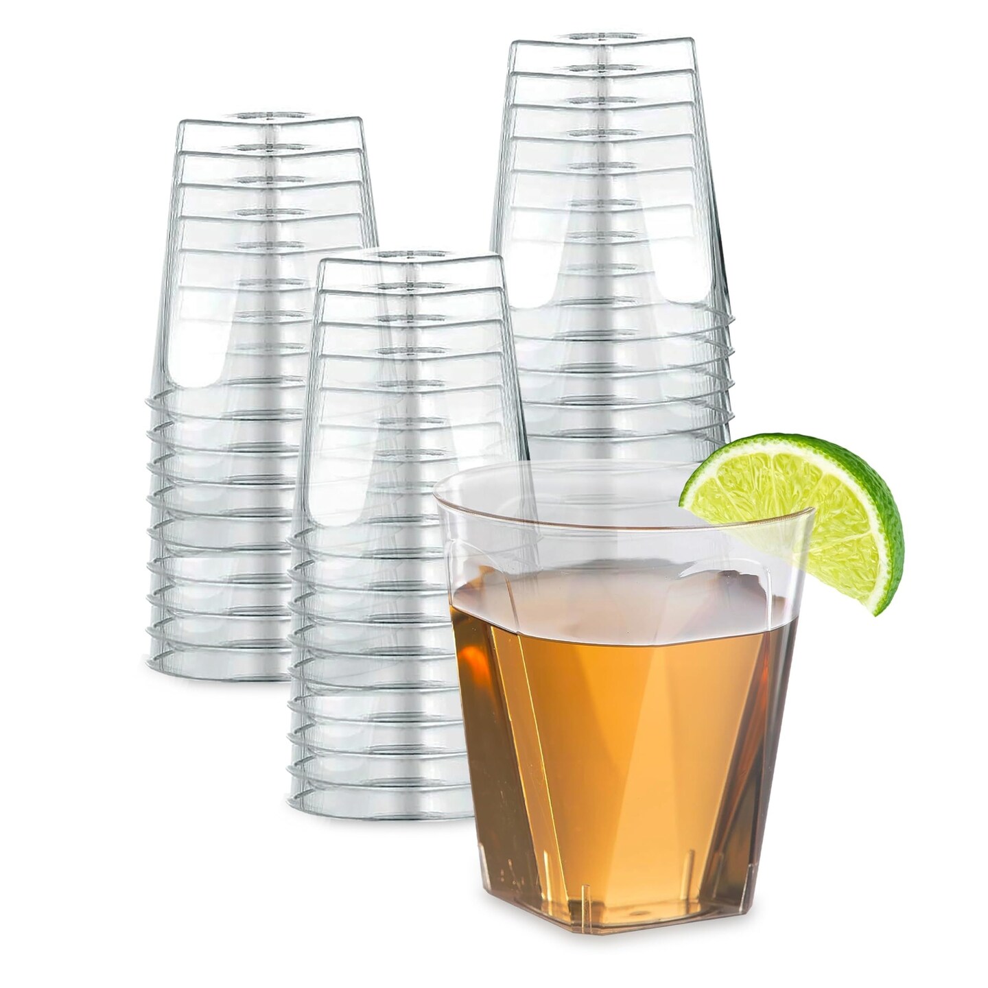 Clear Plastic Shot Glasses, 2 oz Disposable Shot Glasses - Bulk 100 Pack - Clear