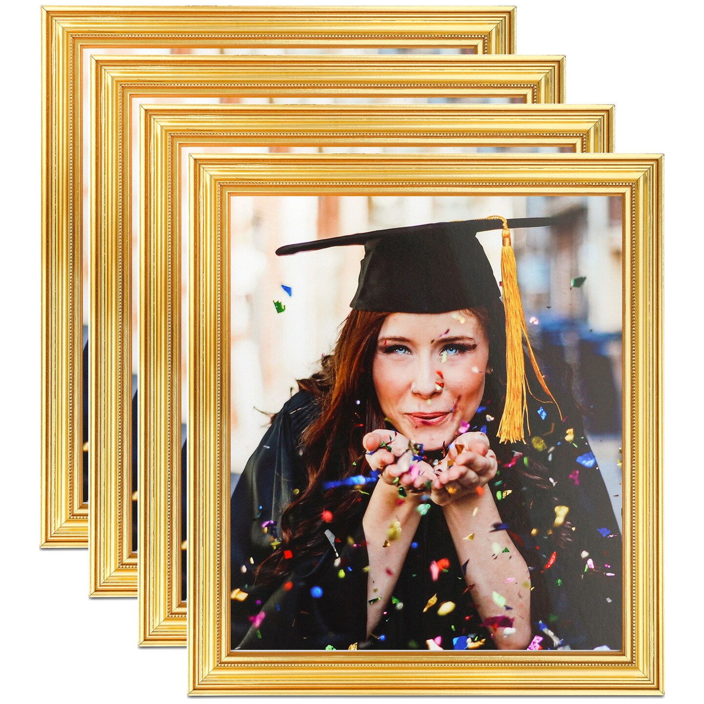 ArtToFrames 8x8 Inch Traditional Picture Frame, Multi Pack, Comes with Regular Glass (WOMPack-17-8x8)