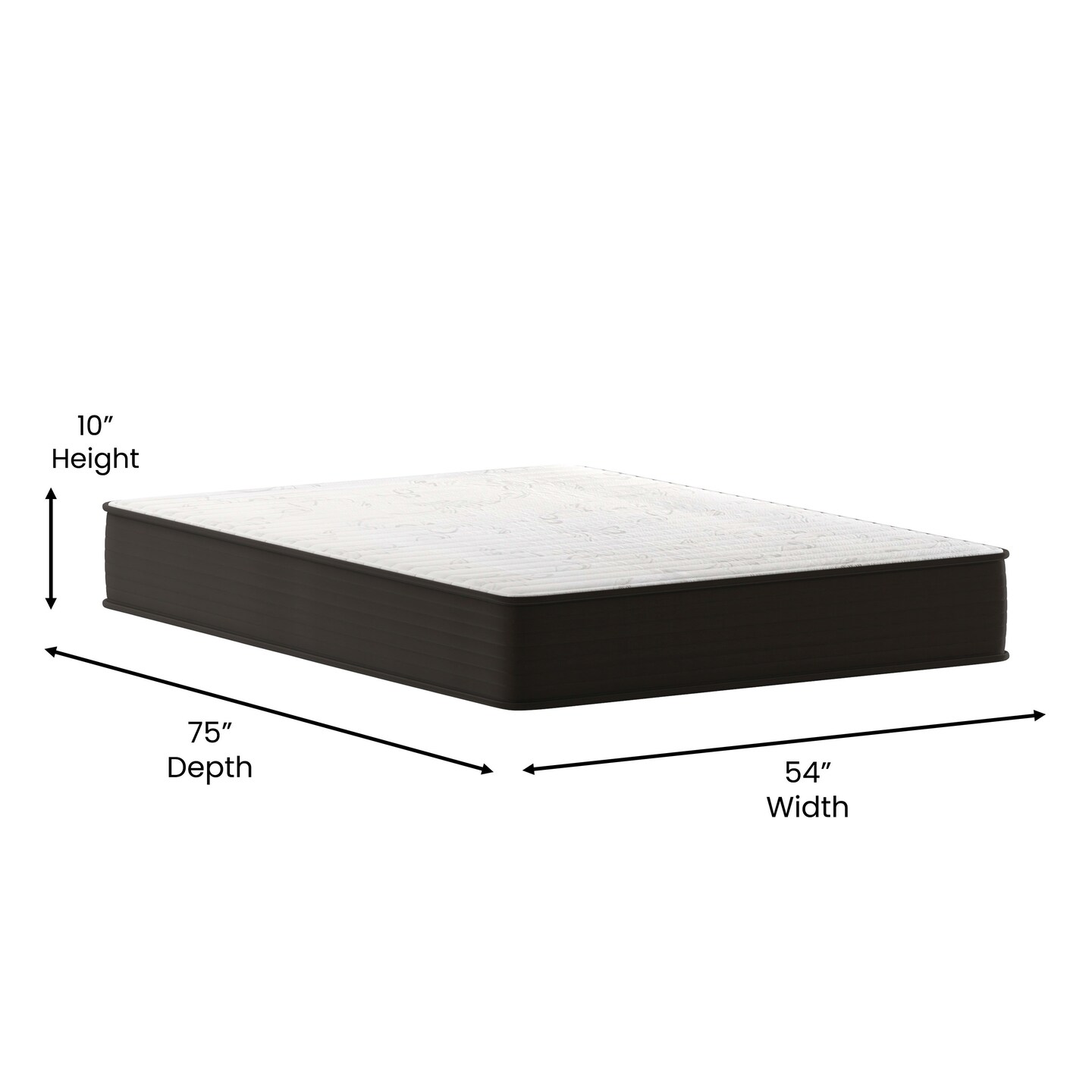 Emma and Oliver Drift 10 Inch Hybrid Mattress, High Density Foam and Pocket Spring Mattress in a Box, CertiPur-US Certified Foam