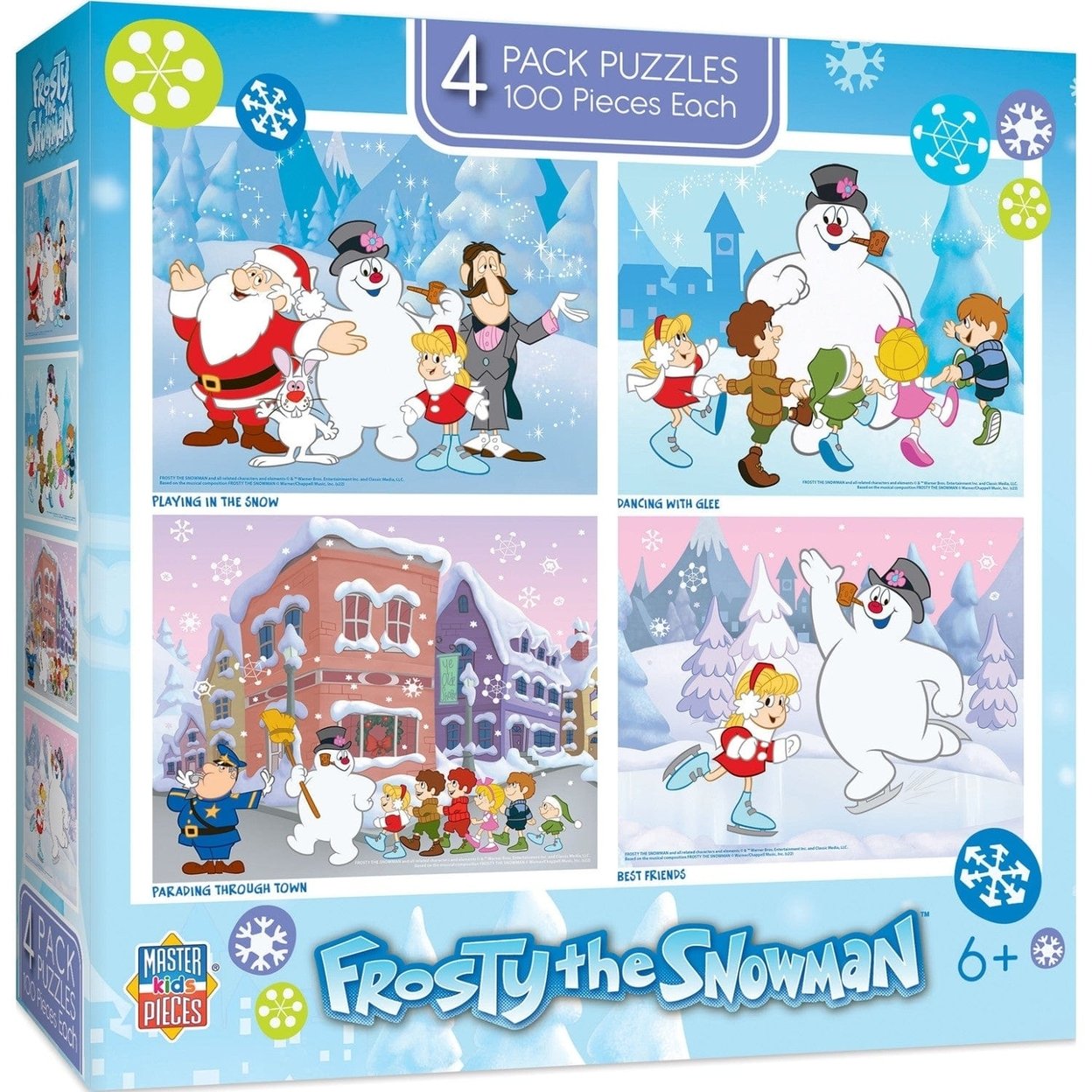 Frosty The Snowman 4-Pack 100 Piece Kids Jigsaw Puzzles 8X10 Holiday Fun