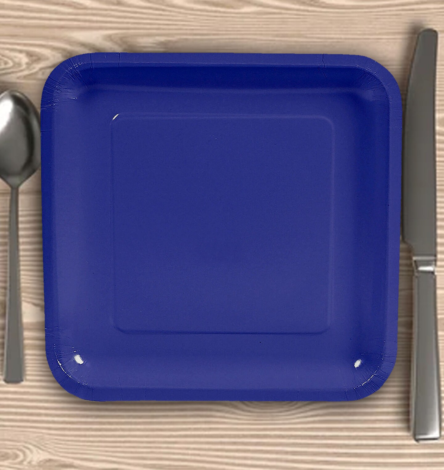 24 Count Purple Square Paper Dinner Plates 9" Disposable Party Plates
