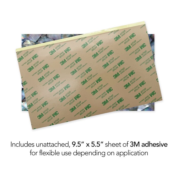 Shell Veneer, 5.5 x 9.5 inches | WMOP, BMOP, Abalone | Includes 3M Adhesive Sheet for Application, Great for Inlay Projects