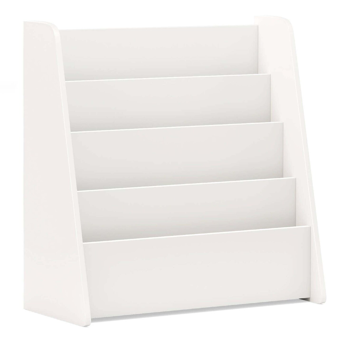 Costway 4-tier Kids Wooden Bookshelf Toddlers Book Rack with Deep Shelves Natural/White