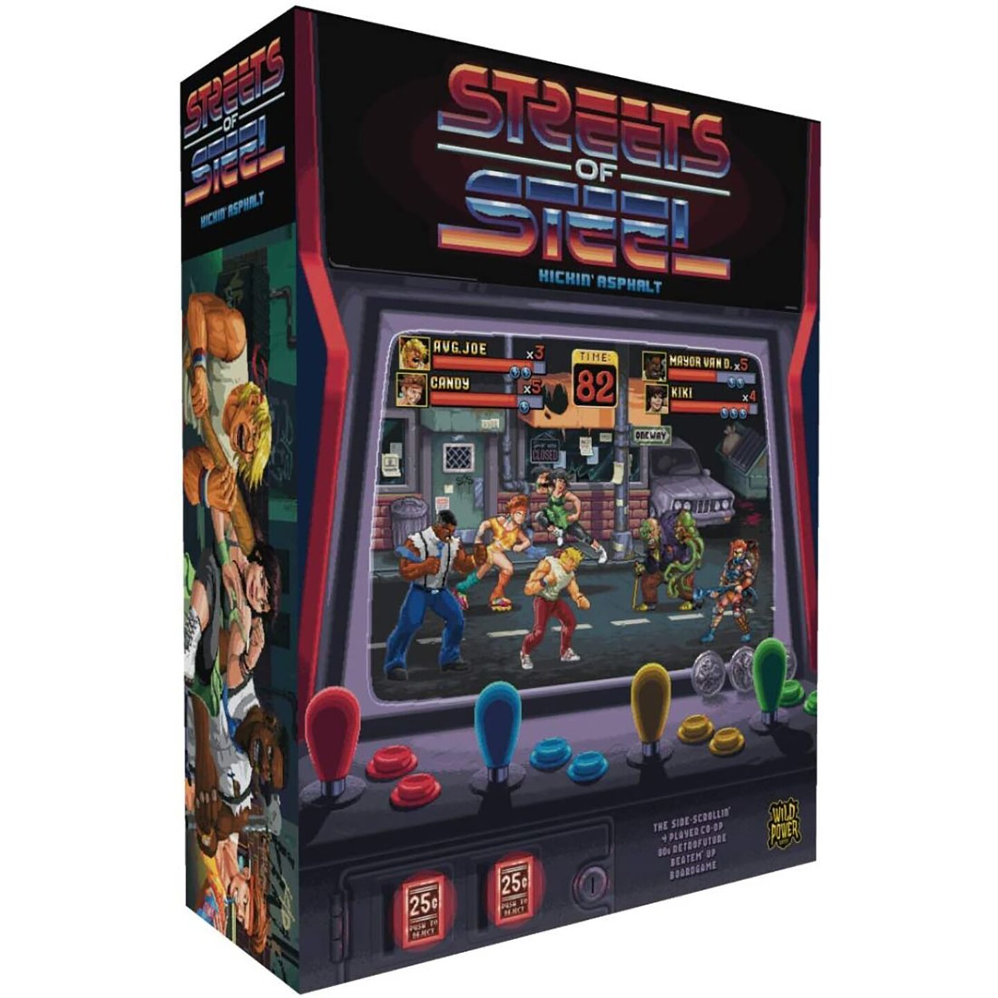 Streets of Steel: Kickin Asphalt - Greater Than Games, Retro Tabletop Arcade Game, Ages 14+, 1-4 Players