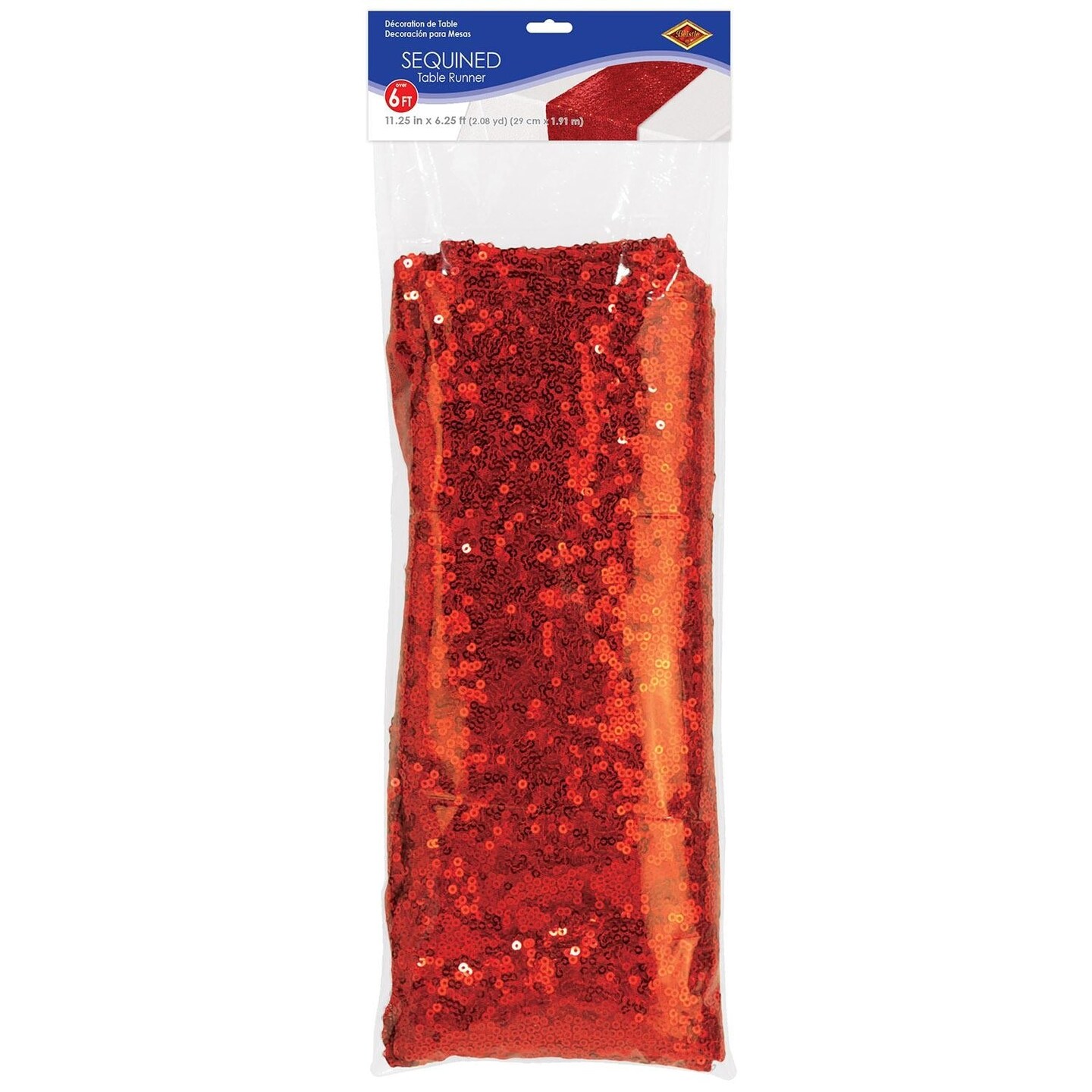 12 Pack Beistle Sequined Party Table Runner - red