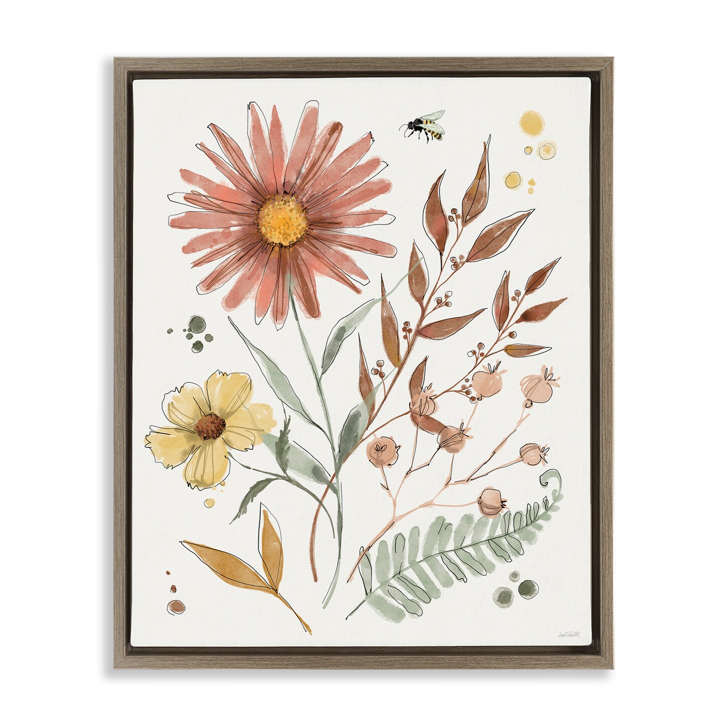 Stupell Industries Wildflowers in Full Bloom Floating Frame By Anne ...