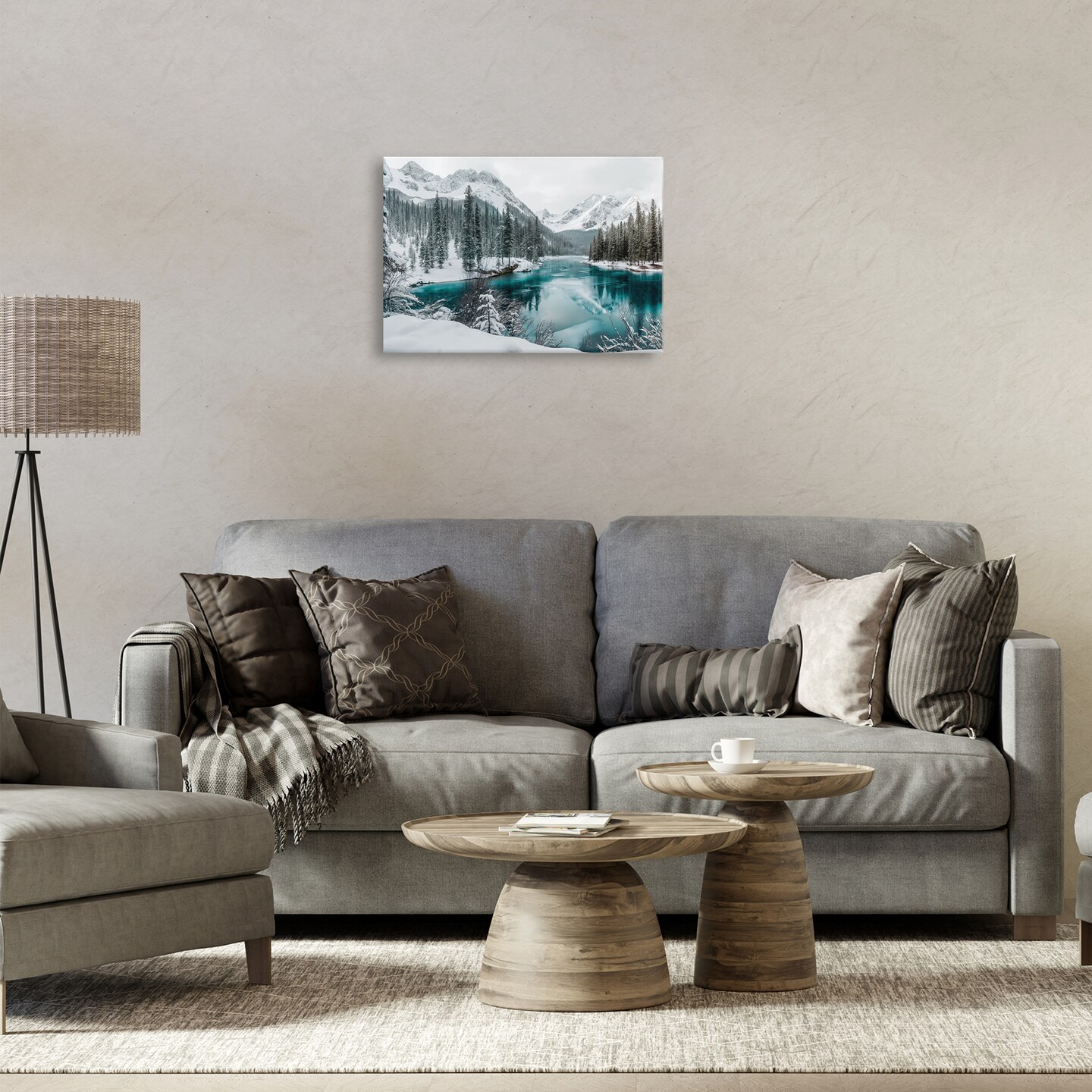 Stupell Industries Snow Capped Mountain Lake Canvas By Lazar Studio