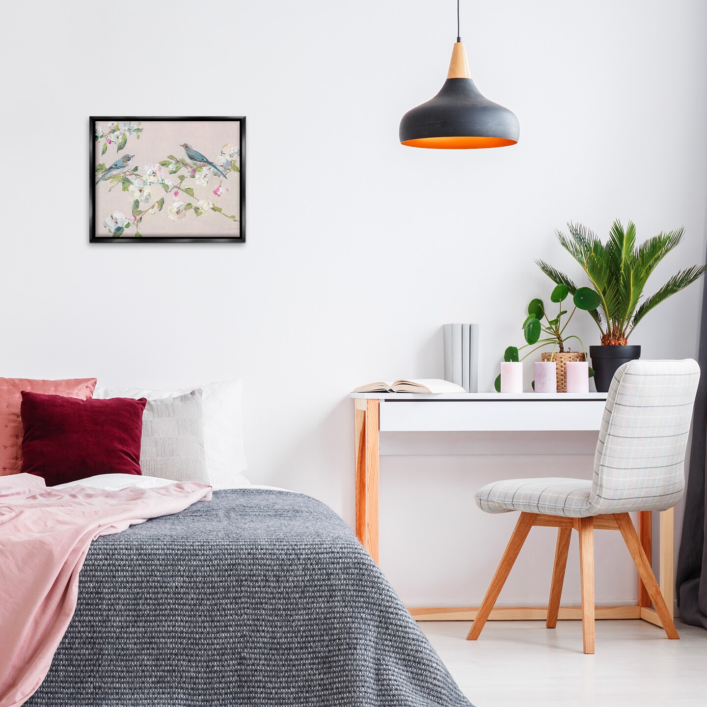 Stupell Industries Spring Apple Blossoms & Birds Floating Frame By Sally Swatland