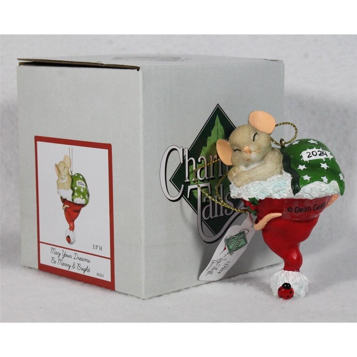 Charming Tails May Your Dreams Be Merry And Bright - 2024 Ornament 137974 Nib