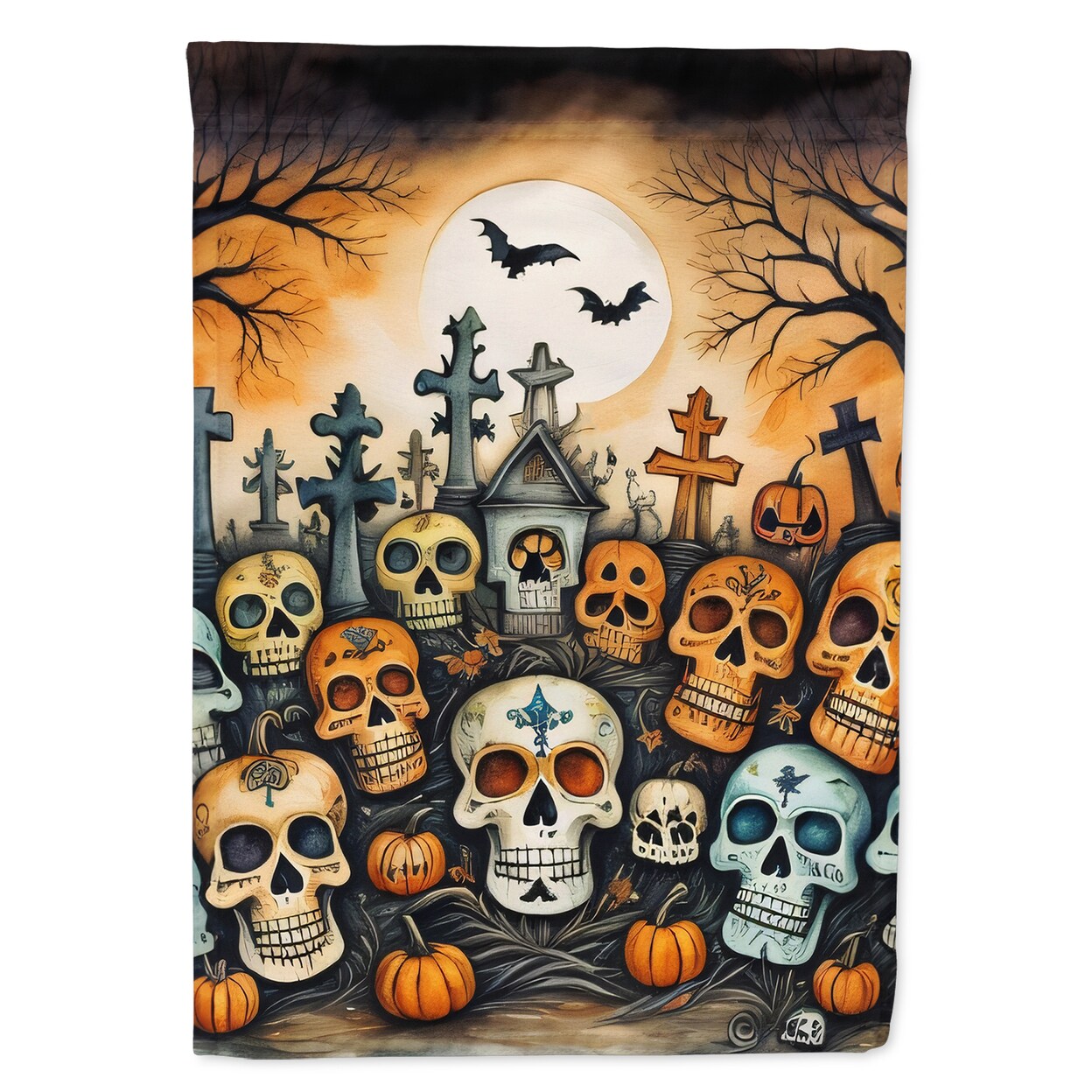 Calaveras Sugar Skulls Spooky Halloween Garden Flag