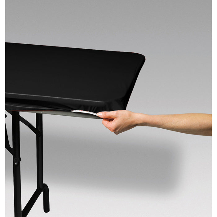 Stay Put Plastic Tablecover Black 29&#x22; X 72&#x22;