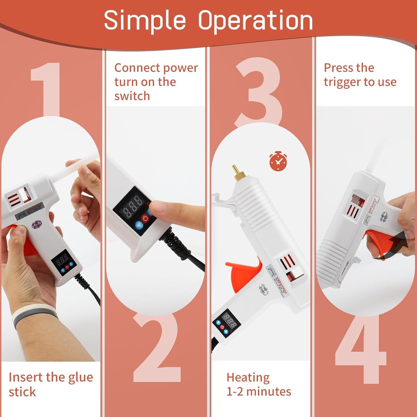 120W Hot Glue Gun Kit, High Temp Glue Gun,10 Hot Glue Sticks, Industrial Glue Gun Kit with Adjustable Temperature for Home for Crafts, DIY and Home Repair