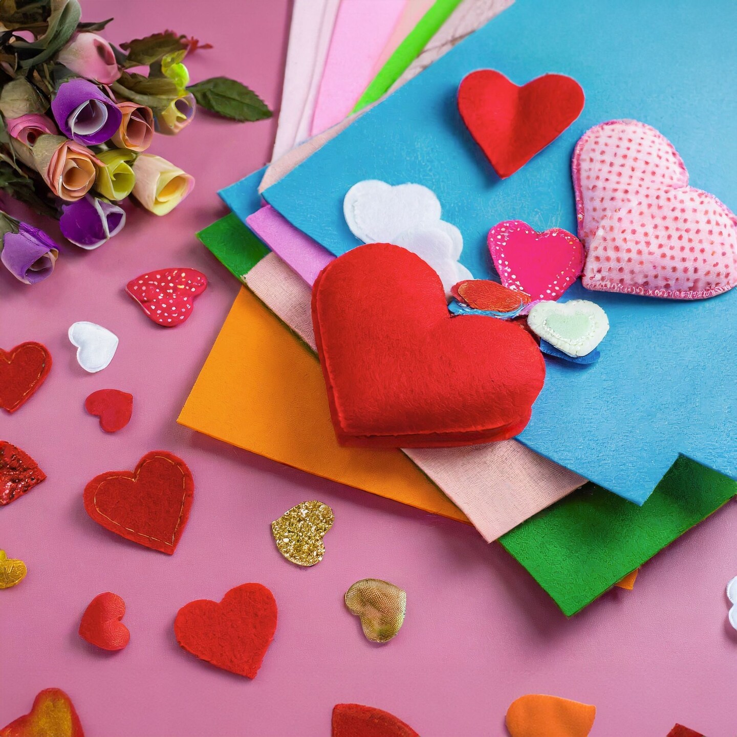 50 Pack Felt Fabric Sheets for Crafts, Sewing, Party Decorations, 8x8&#x22; (20x20cm, 25 Rainbow Colors)