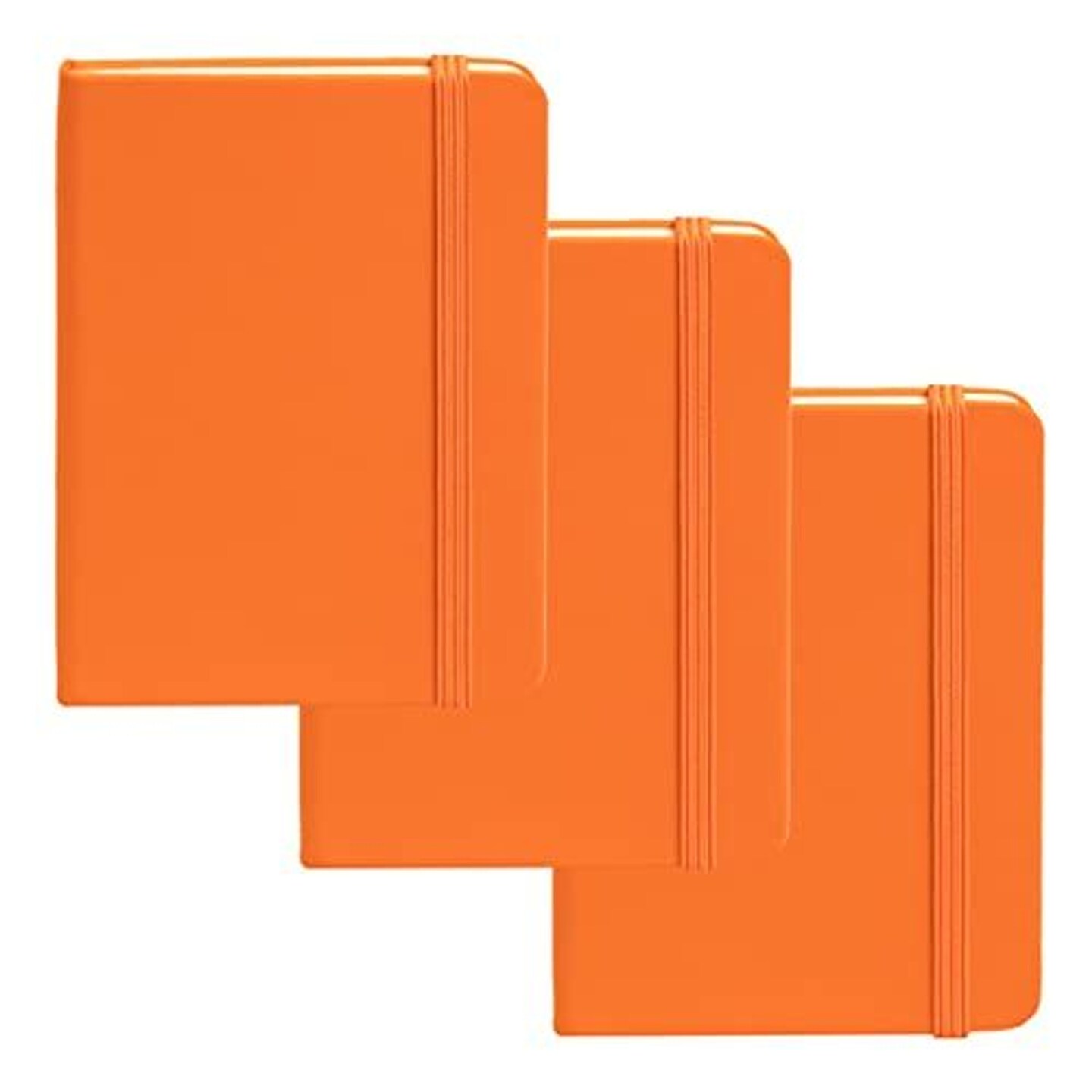 Simply Genius A6 Pocket Size Mini Notebooks with Hardcover - Ruled Small Journal Set for School, Home &#x26; Office - 124 Pages (3.7&#x22; x 5.7&#x22;) with Inner Pocket (Orange, 3 Pack)
